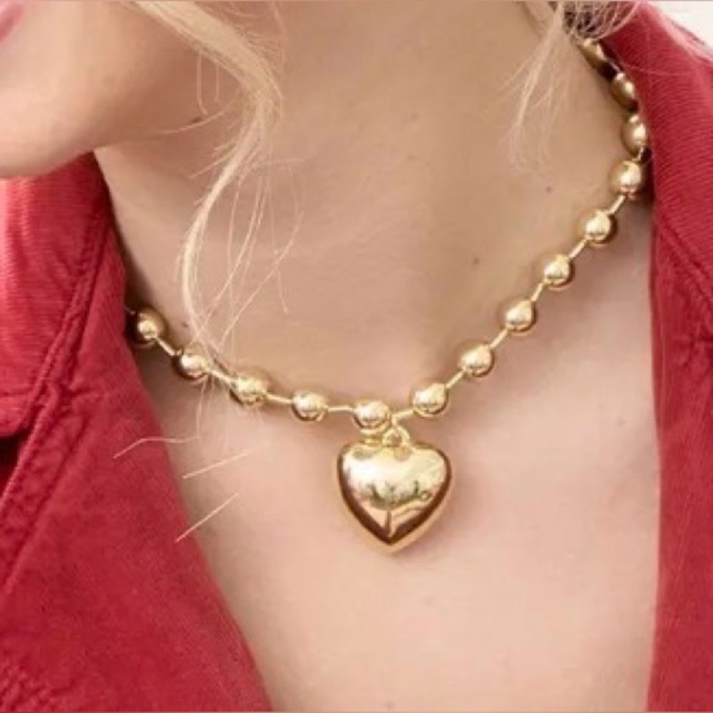 Park Lane Gold Beaded Heart Dolly Necklace - Picture 3 of 4